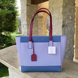 NWT Kate Spade Colorblock laptop leather tote